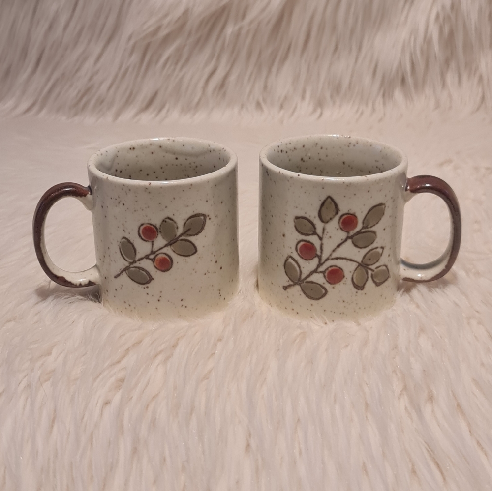 1970s Two Hancrafted Otagiri Stoneware  Coffee Tea Mug
